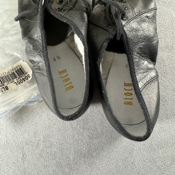 NIB Bloch Black Leather Split Sloe Jazz Dance Shoes Children’s Size 4.5 - Picture 4 of 5